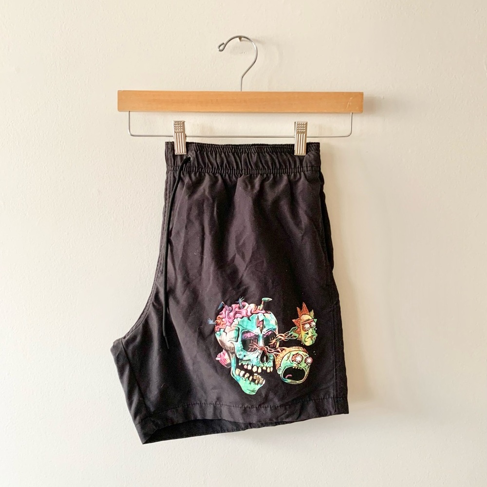 NEW H&M Mens Rick and Morty Swim Trunks